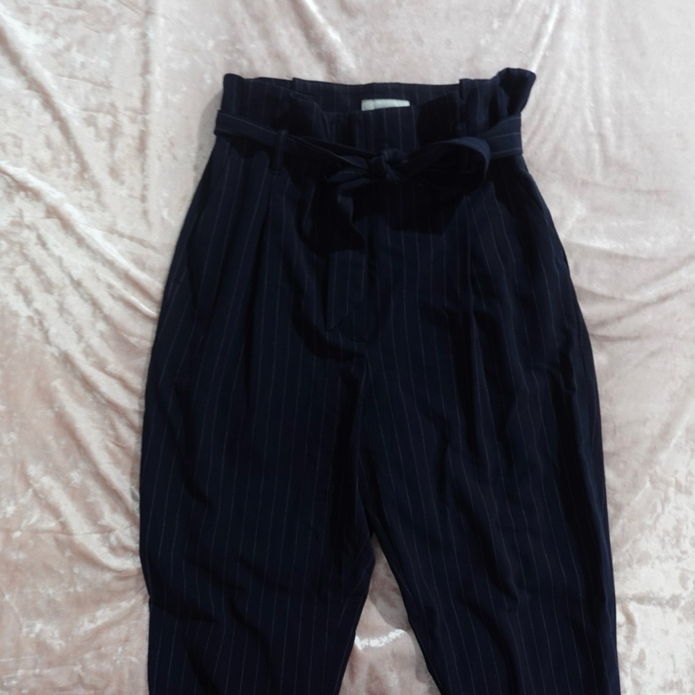 Navy Pinstripe Pants